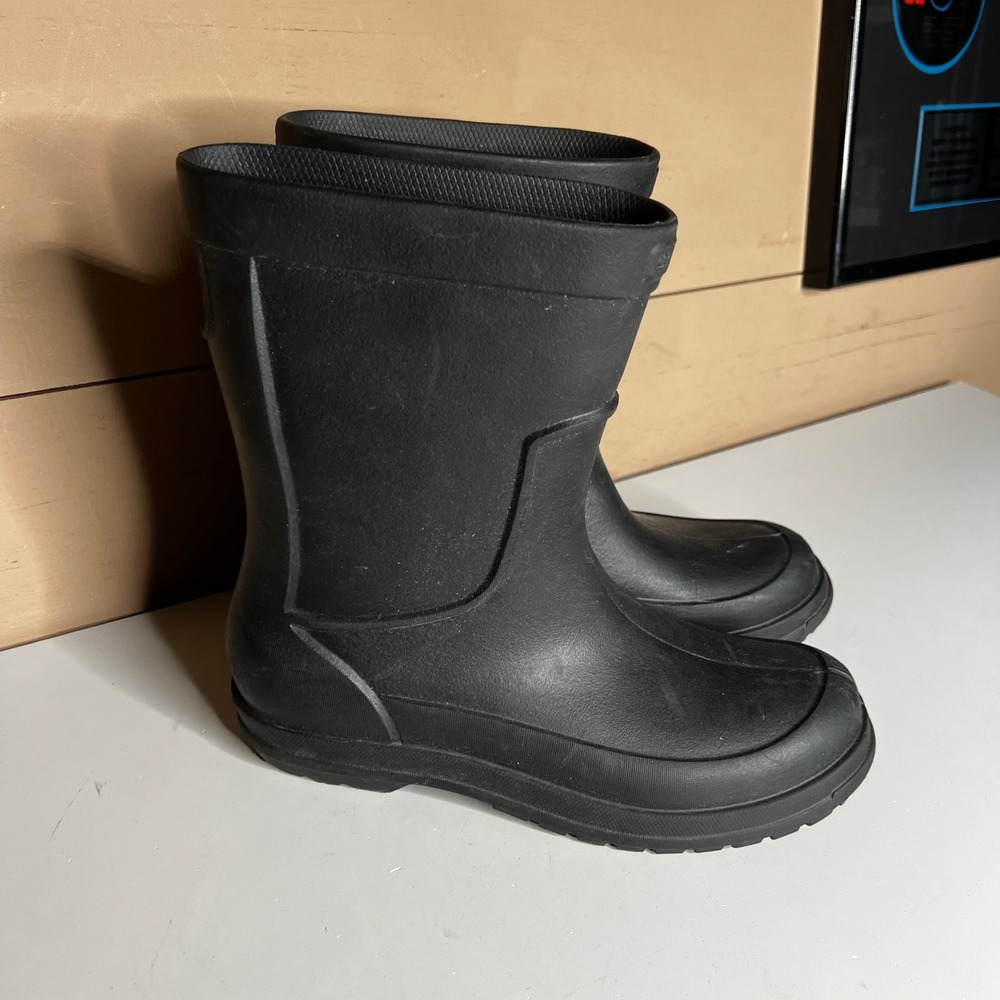 Crocs Georgie Black Waterproof Rain Boots Mens 9 Pull On Rubber Wellies